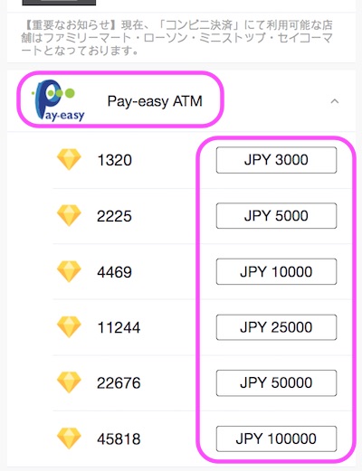 ビゴライブ pay easy 日本円